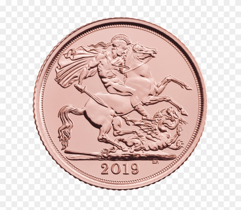 Half Sovereign Elizabeth Ii Gold Coin Front - Royal Mint 2019 Bullion Sovereign Clipart