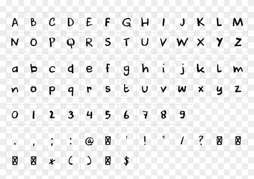 Character Map - Grid Font Clipart