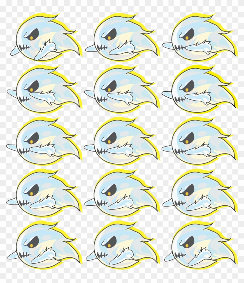 Enemy-sheet0 - Ghost Sprite Sheet Clipart #1091678