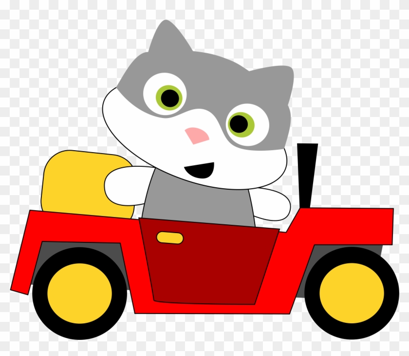 Clipart A Cat Driving A Car - Cat In The Car Clip Art - Png Download #1093194
