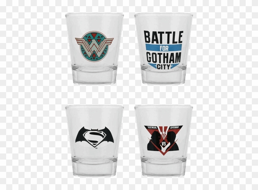 Batman V Superman Shot Glass Set Of - Pint Glass Clipart #1093825