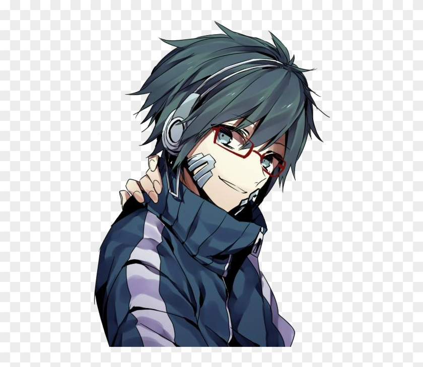 Anime Masculino Png - Anime Boy With Glasses And Headphones Clipart