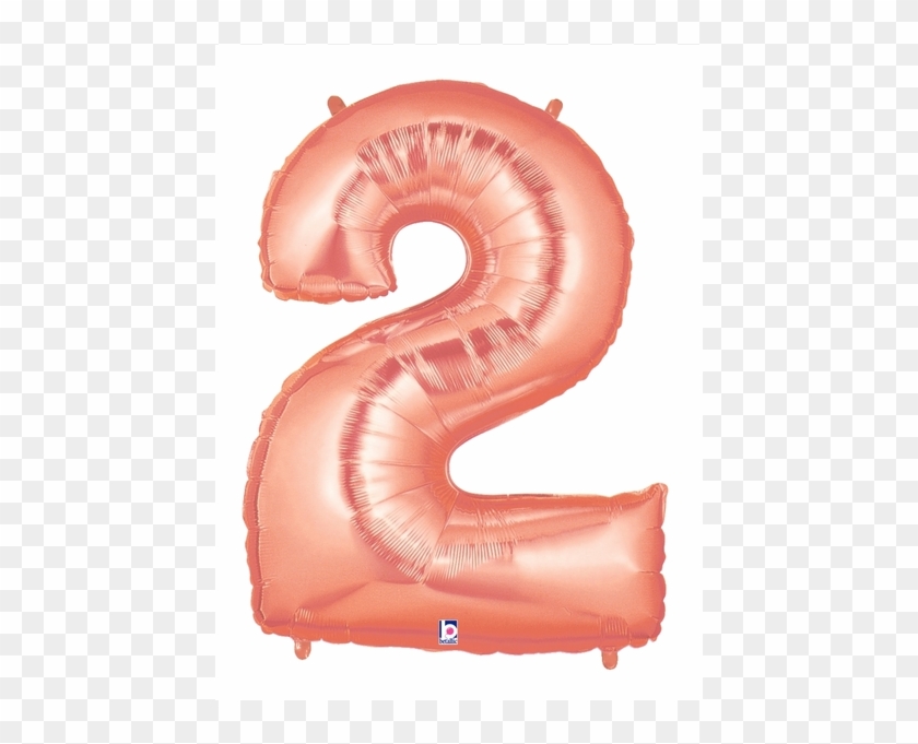 Rose Gold Number 2 Megaloon Balloon Numbers - 123 Number Balloons Clipart #1095047