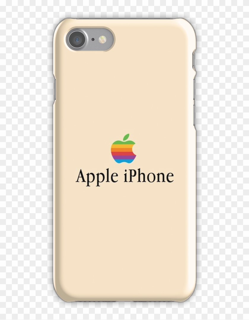 Vintage Apple Logo On Tan Background / Apple Iphone - Mobile Phone Case Clipart