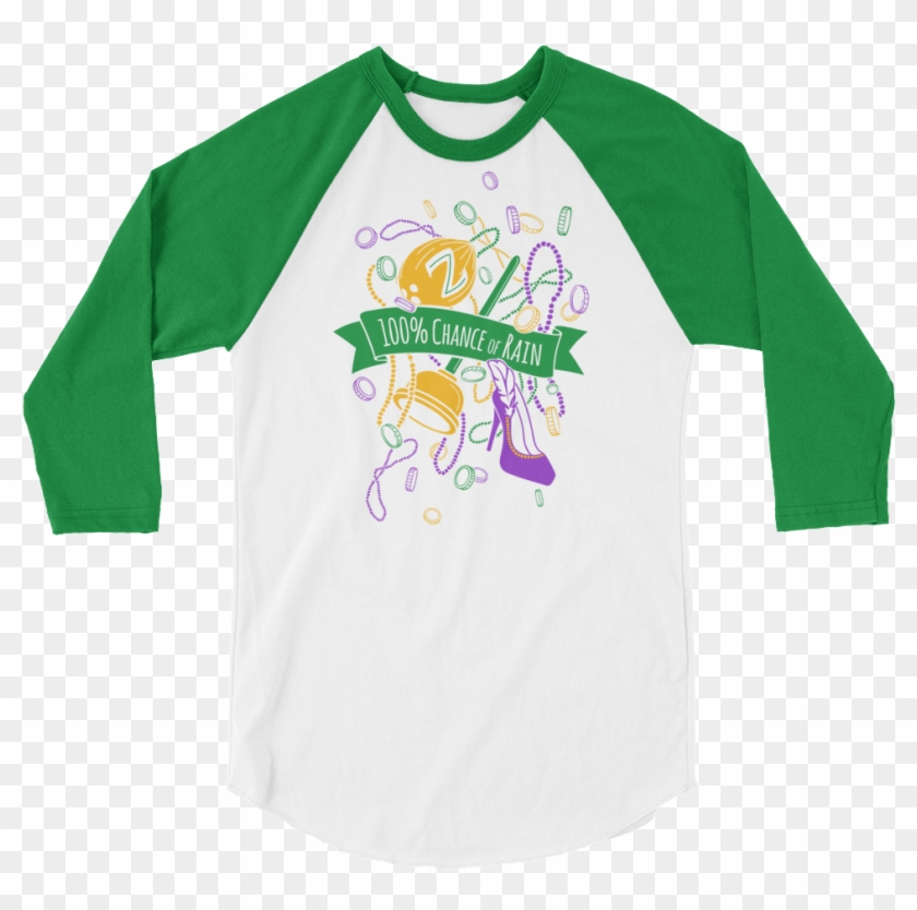 100% Chance Of Rain 3/4 Sleeve Raglan Shirt - Raglan Sleeve Clipart