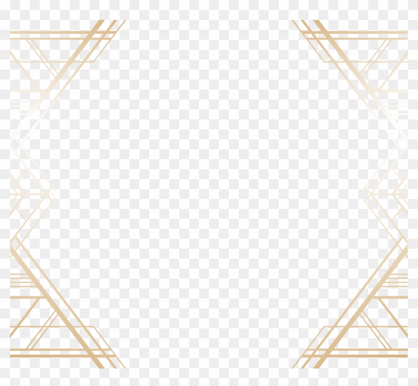 Gold Geometricshapes Geometric Frame Border Decor Decor - سكرابز شكل سداسي ذهبي Clipart