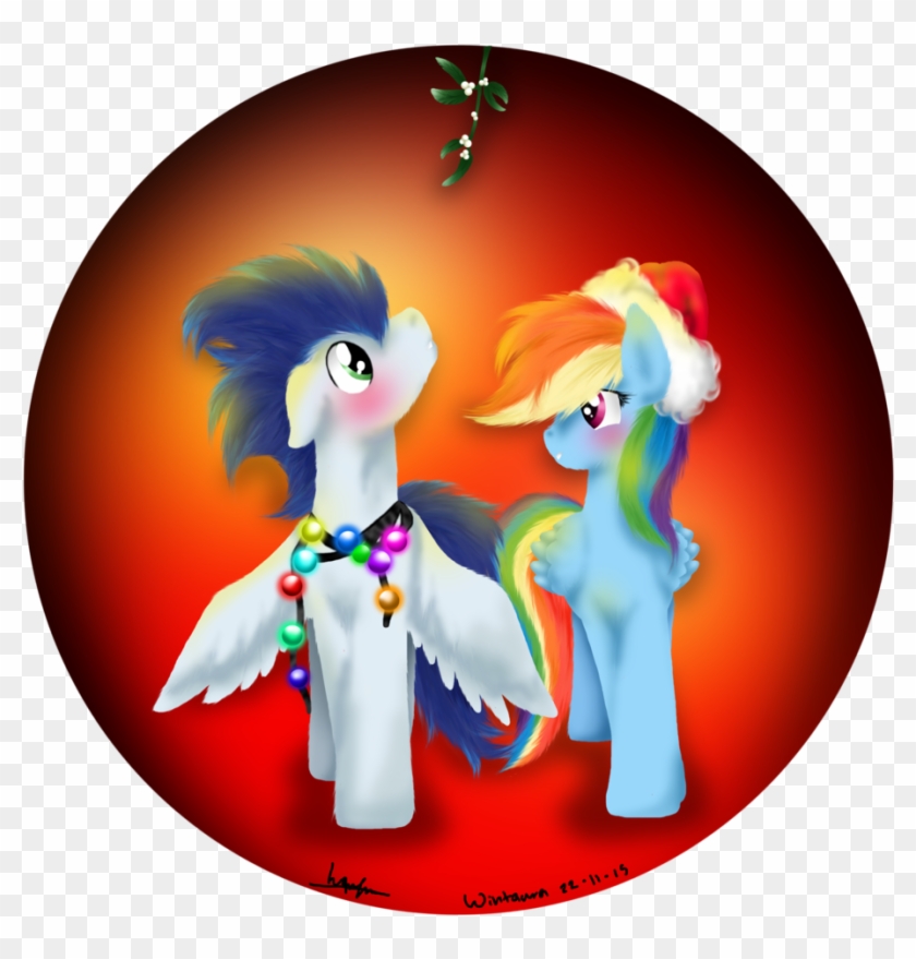 Free Png Download Mlp Rainbow Dash And Soarin Kiss - Rainbow Dash And Soarin Christmas Clipart #1097842