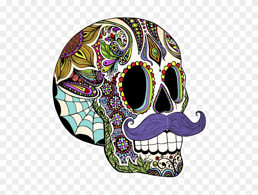 Click And Drag To Re-position The Image, If Desired - Sugar Skull Mustache Clipart #1098555