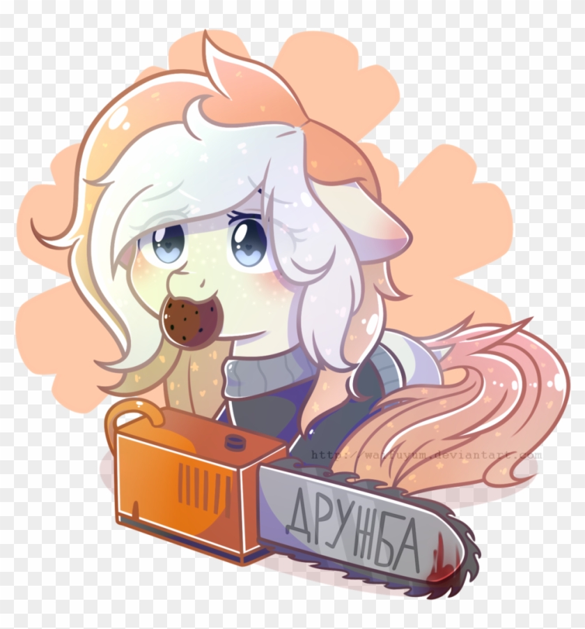 Waifuyum, Blood, Chainsaw, Oc, Oc Only, Russian, Semi-grimdark - Cartoon Clipart #1099085