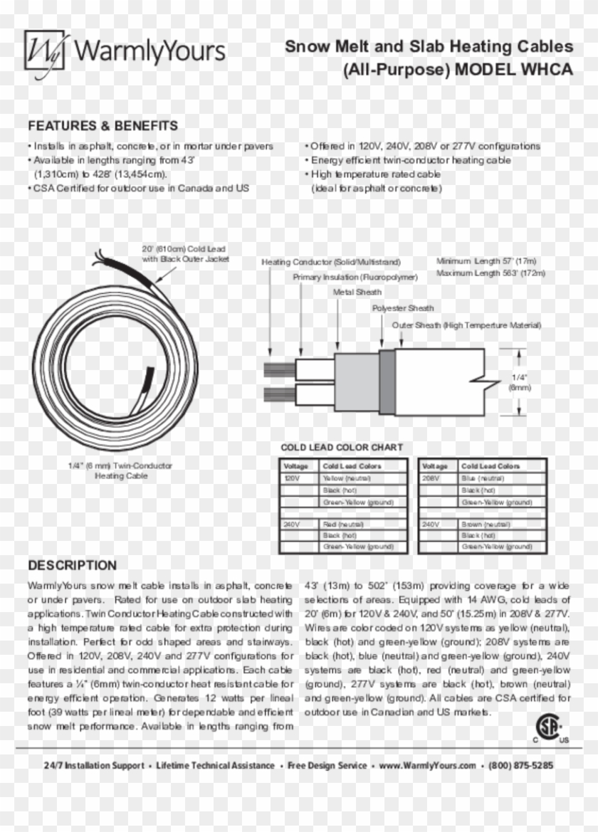 Snow Melt Cables All Purpose Whca 10208 B Clipart