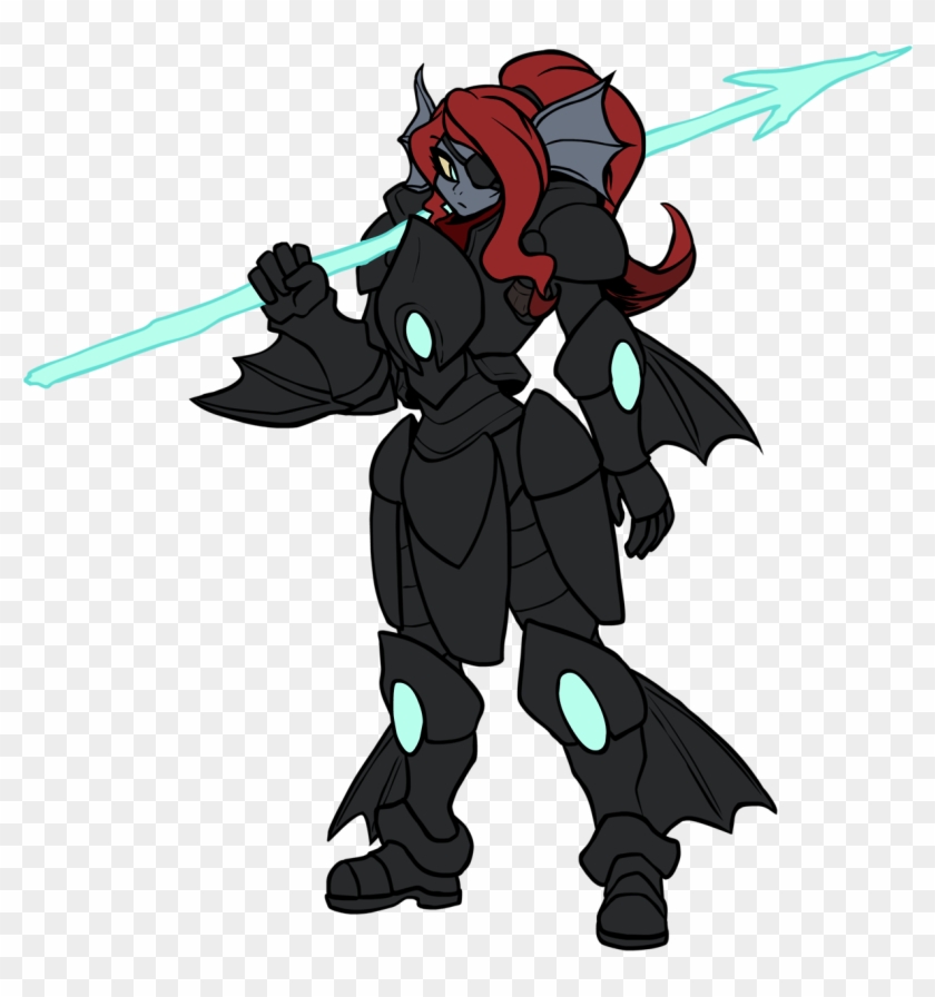 Mermaid Undyne With Fins On Limbs - Cartoon Clipart