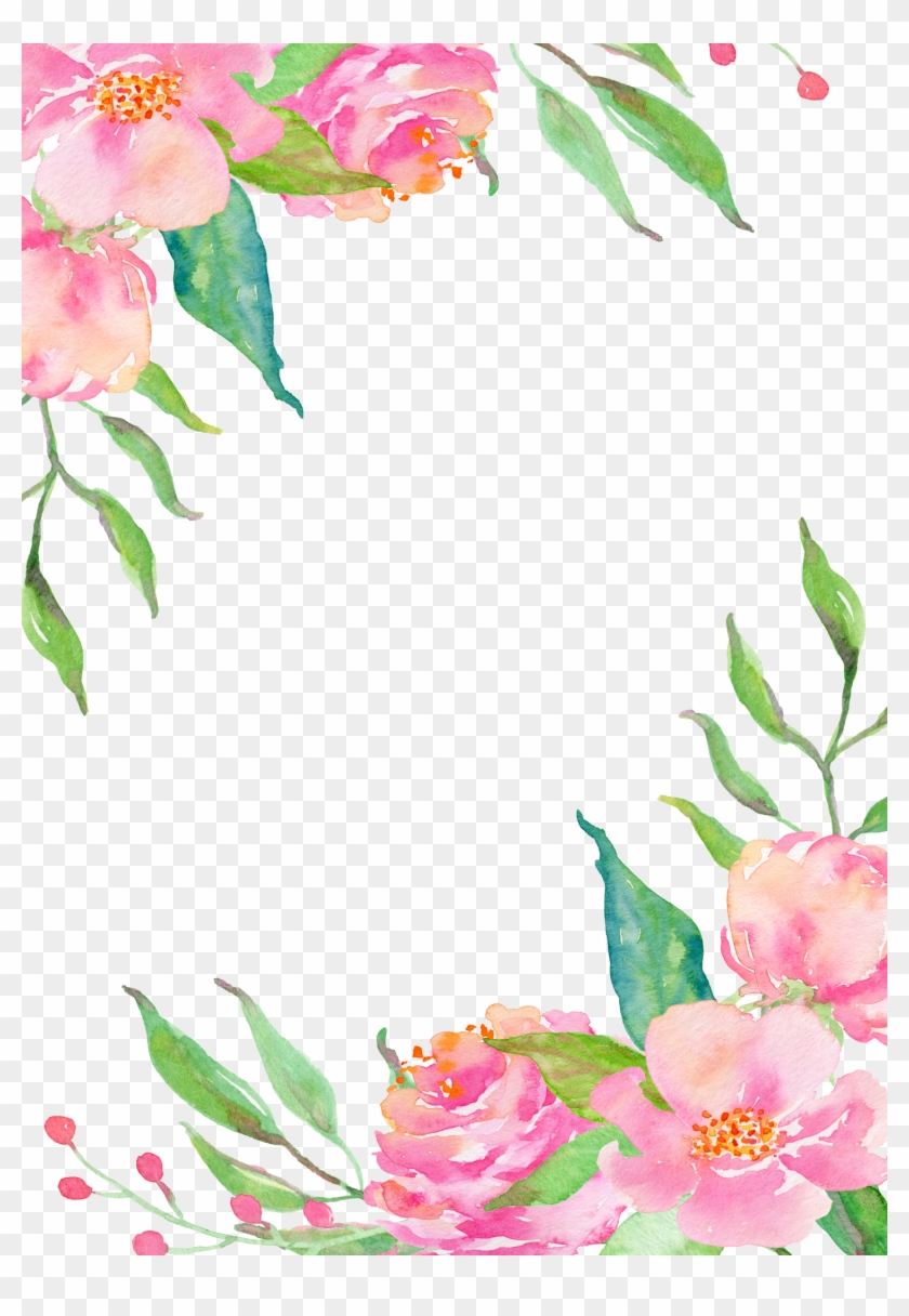 1500 X 2100 31 - Floral Border Water Color Clipart #1099790