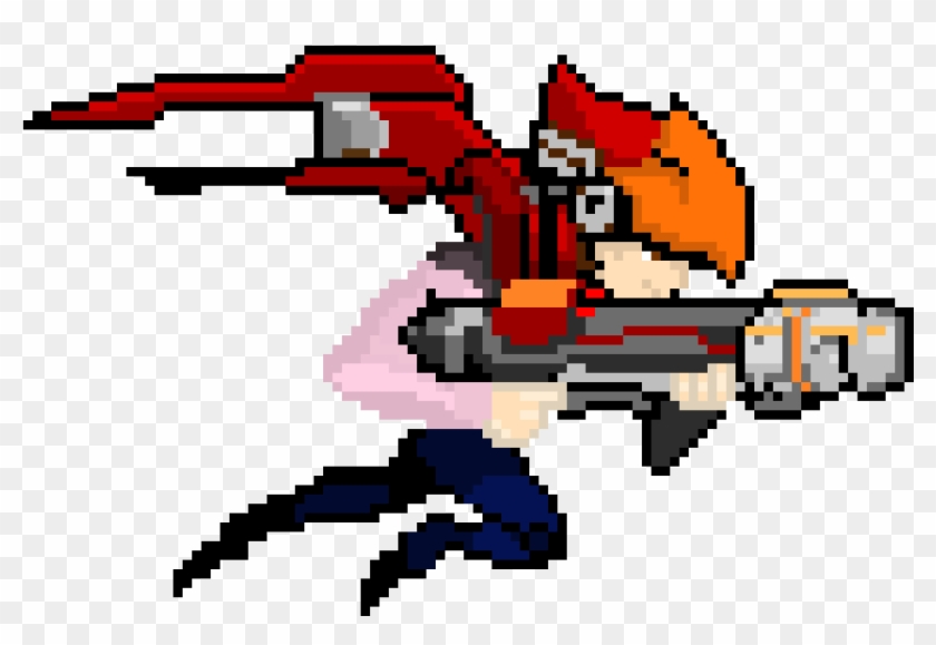 Pharah Mustten - Overwatch Pixel Spray Transparent Clipart