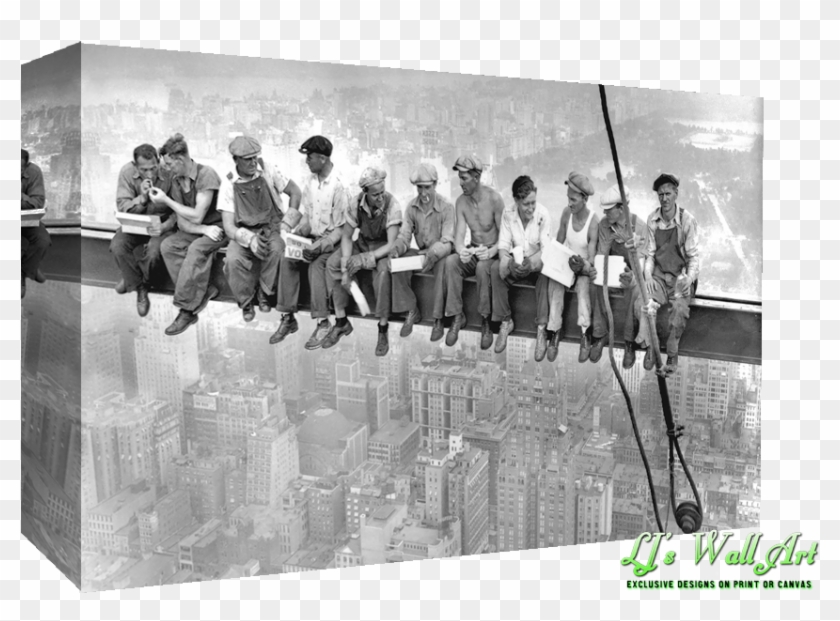 Lunch On Top New York Empire State Building Construction - Lunch Atop A Skyscraper Large Canvas Clipart #110812