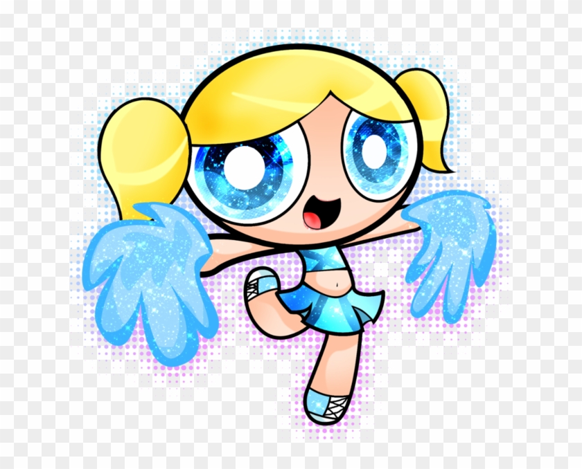Rialto Panthers Junior All American Football & Cheer - Powerpuff Girls Bubbles Cheerleader Clipart