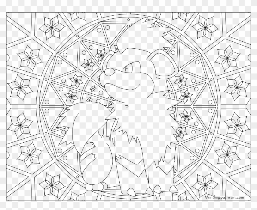 #058 Growlithe Pokemon Coloring Page - Advanced Pokemon Coloring Pages Clipart #111859