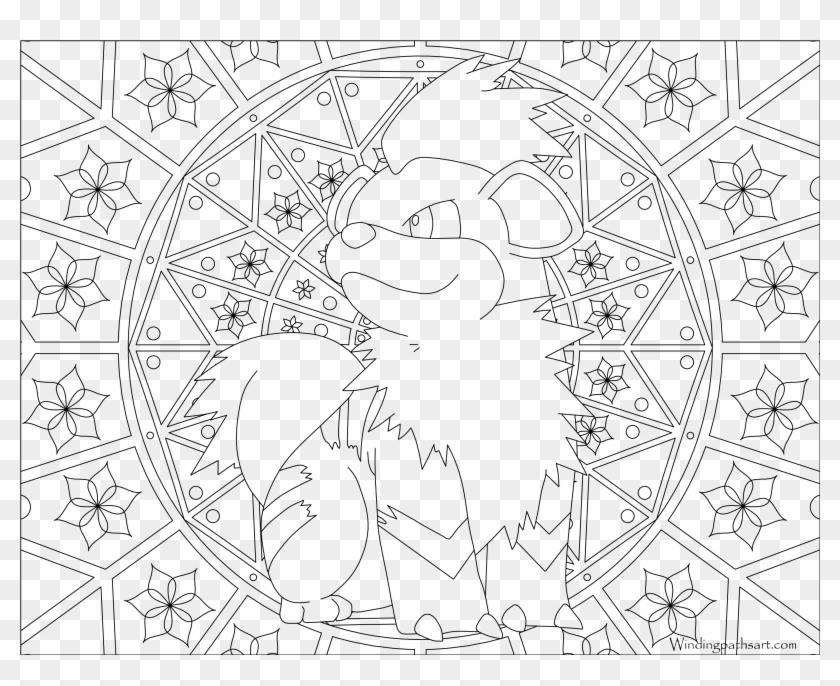 #058 Growlithe Pokemon Coloring Page - Advanced Pokemon Coloring Pages Clipart