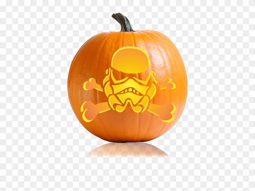 Storm Trooper Skull Crossbones - Scary Pumpkin Carving Stencils Clipart #111860