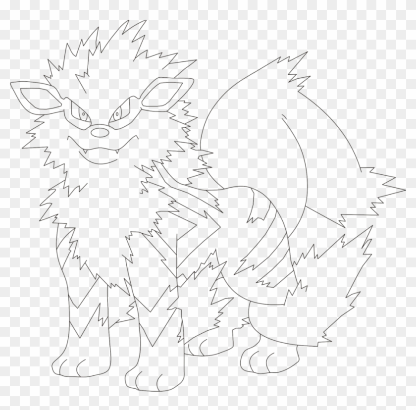 Lineart Of Arcanine By Inukawaiilover - Arcanine Clipart