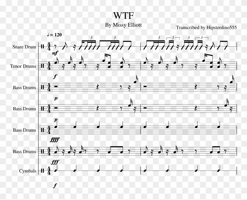 Print - Megalovania Snare Drum Sheet Music Clipart #112849