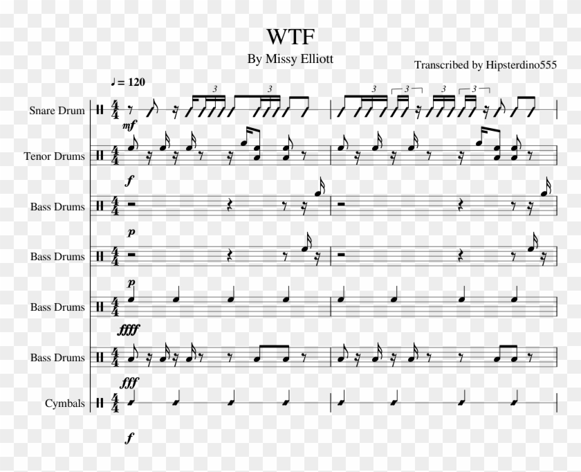 Print - Megalovania Snare Drum Sheet Music Clipart