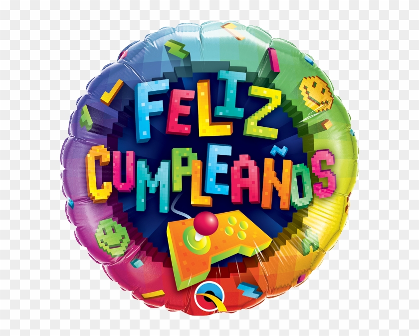 18" Feliz Cumpleaños Videogame Foil Balloon - Balloons Clipart