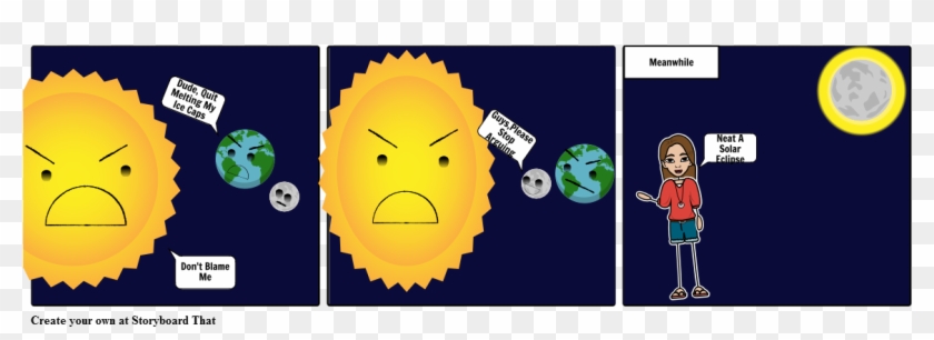 Solar Eclipse Comic - Cartoon - Png Download