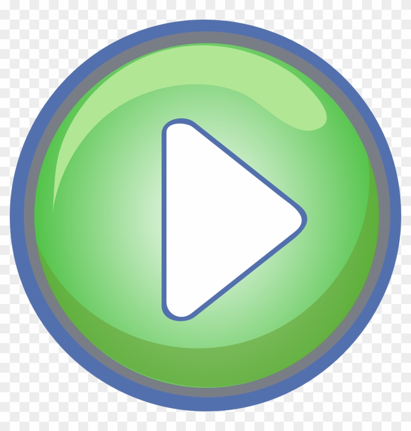 Play, Arrow, Button, Circle, Circular, Green, Pressed - Play Button Green Png Clipart #114788