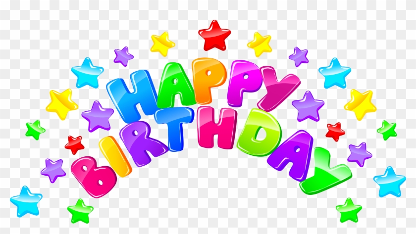Happy Birthday Clip Art With Stars - Png Download