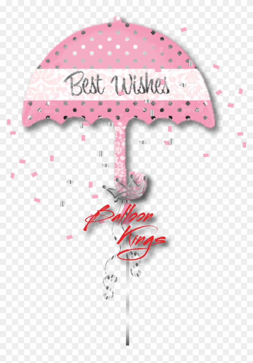Best Wishes Pink Umbrella - Bridal Shower Umbrella Clipart #115515