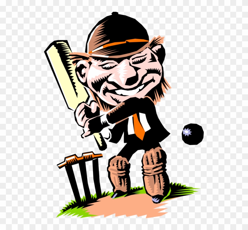 Vector Illustration Of British Sport Of Cricket Player - Cricket Clip Art - Png Download #115809