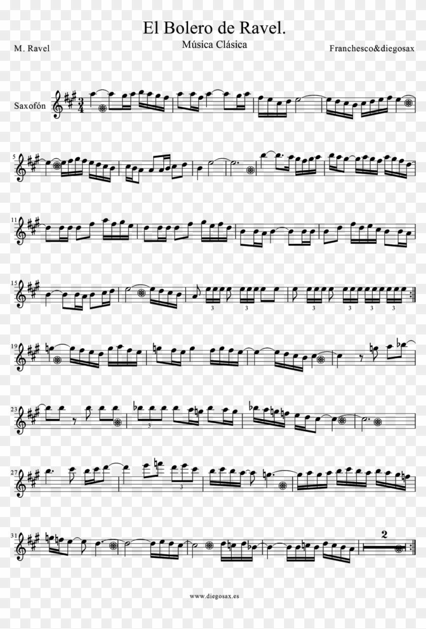El Bolero De Ravel Saxof%c3%b3n-1 - Snow Fairy Flute Sheet Music Clipart #116648