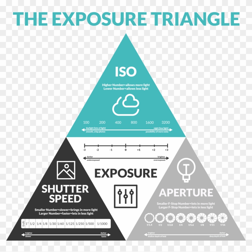 Exposure Is The Amount Of Light That Reaches The Camera - Photography Triangle Cheat Sheet Clipart #116711