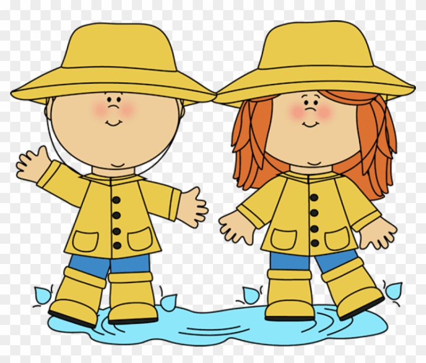 Kids In Rain Clip Art - Png Download