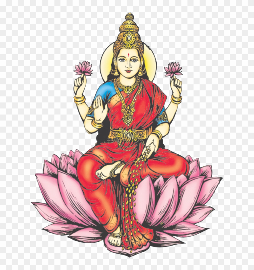 Lakshmi Free Png Image - Drawing Of Goddess Lakshmi Clipart