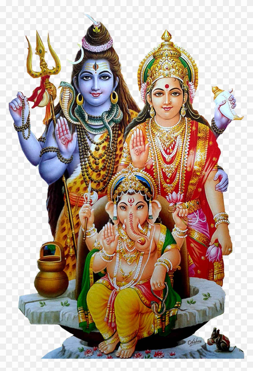 Lor Shiva Parvathi Ganesh Png Image Free Download-maha - Shiva Parvati Clipart #117388