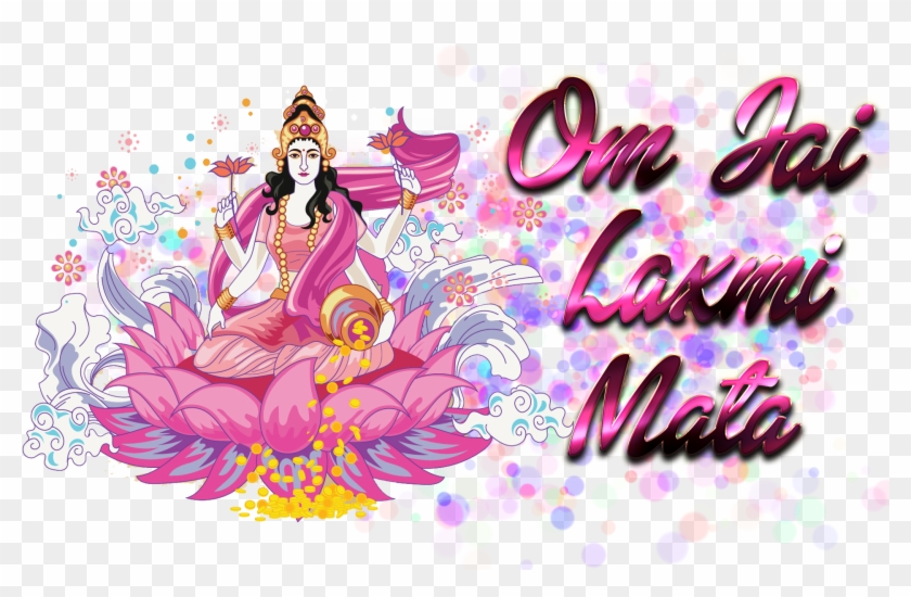Maa Lakshmi In Pink Clipart #117592