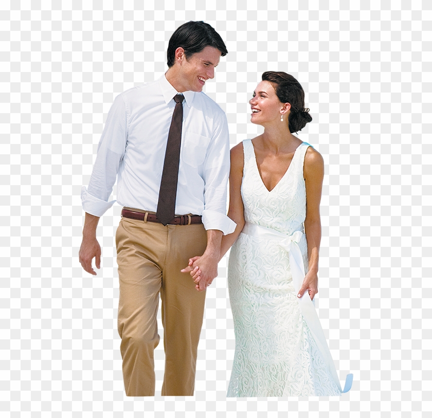 Beach Couple Holding Hands - Bride Clipart