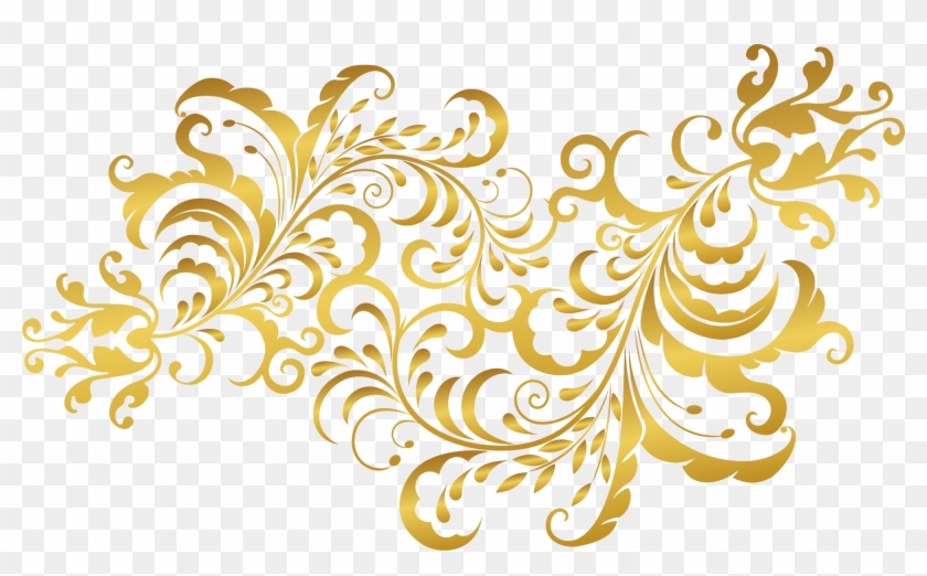 Plants Golden Flower Download Hd Png Clipart - Flower Gold Pattern Png Transparent Png