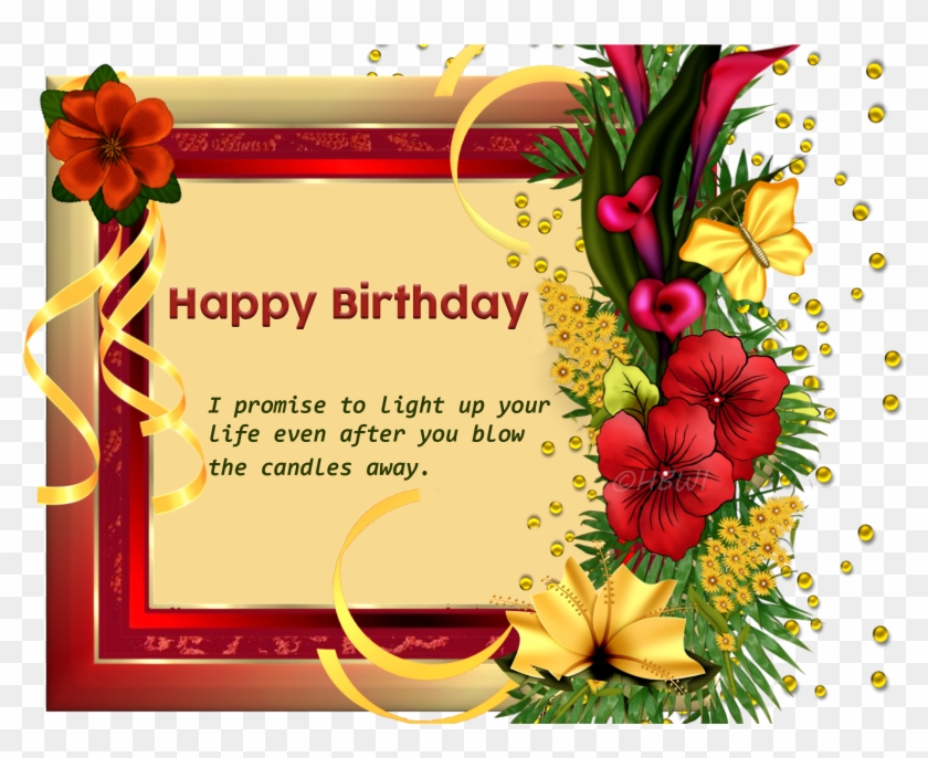 Exclusive Happy Birthday Wishes Cards With Flowers - Happy Birthday Friends Frame Clipart #118211
