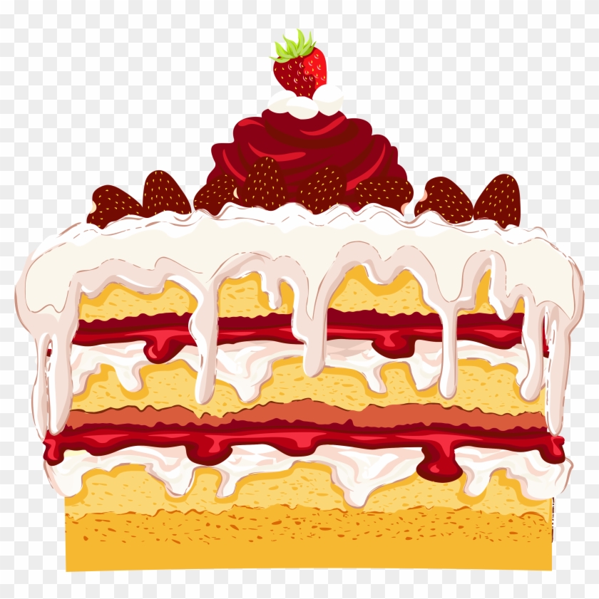Birthday Cake Clip Art Free - Strawberry Cake Clipart Free - Png Download