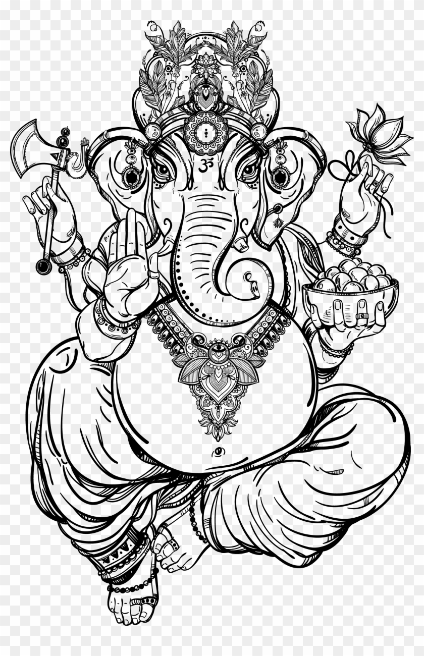Collection Of Free Black And White Download - Ganesh Png Black And White Clipart #118452