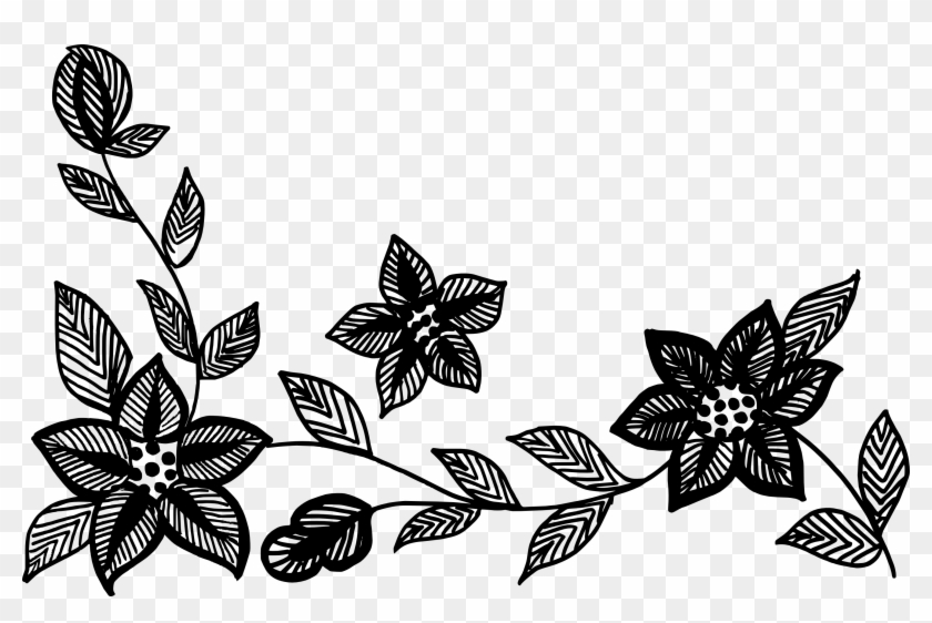 Free Download - Black And White Flower Png Clipart #118480