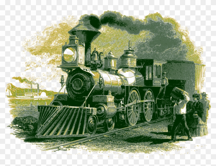 Rail Transport Train Steam Locomotive Spirit Of Steam - Vintage Steam Train Clipart #118909