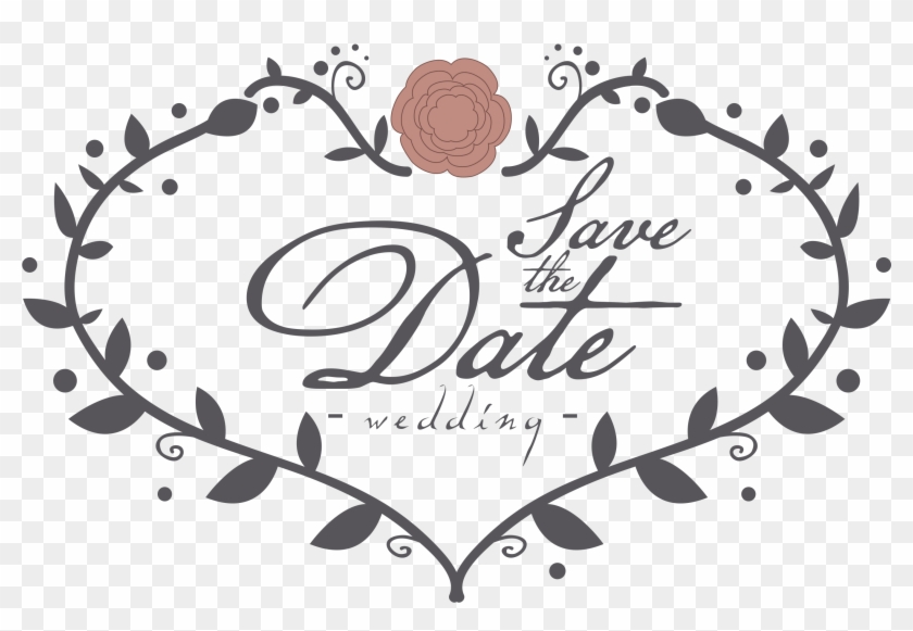 Wedding Photo Overlay Text Elements - Transparent Save The Date Png Clipart #118931