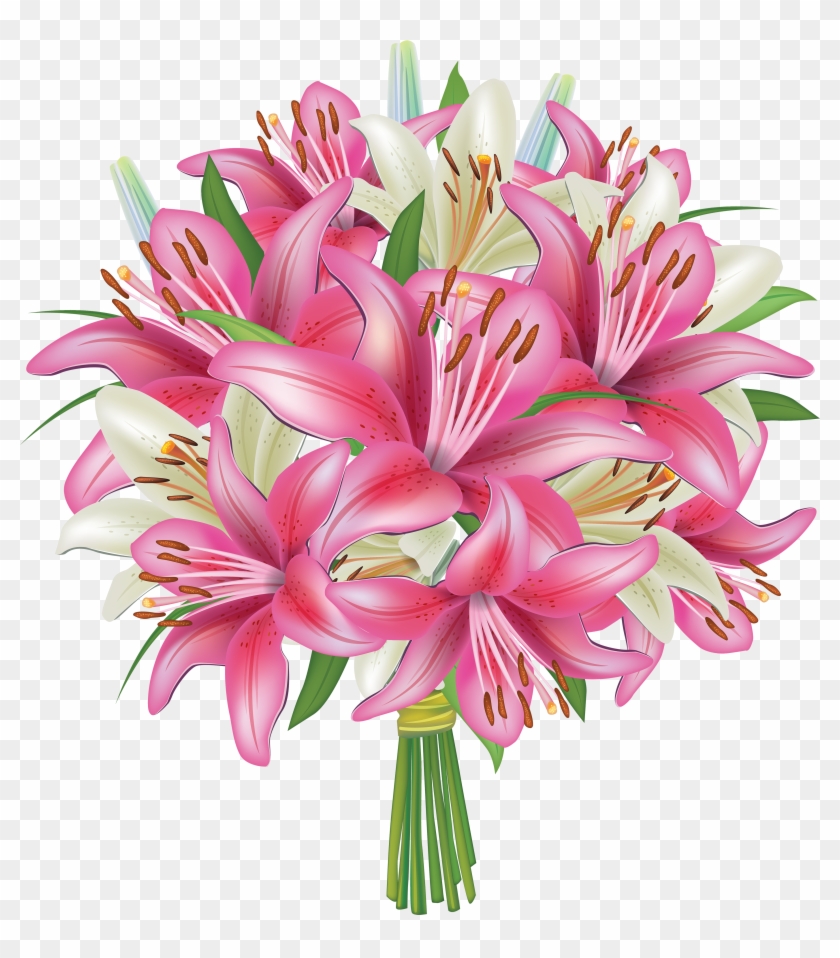 Free Clipart Image Flower Bouquets - Pink Flower Bouquet Clip Art - Png Download