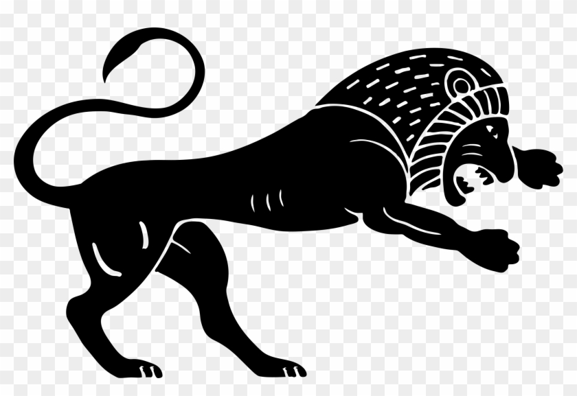 Stylized Lion Silhouette Vector Stock - Lion Stylized Clipart #119157