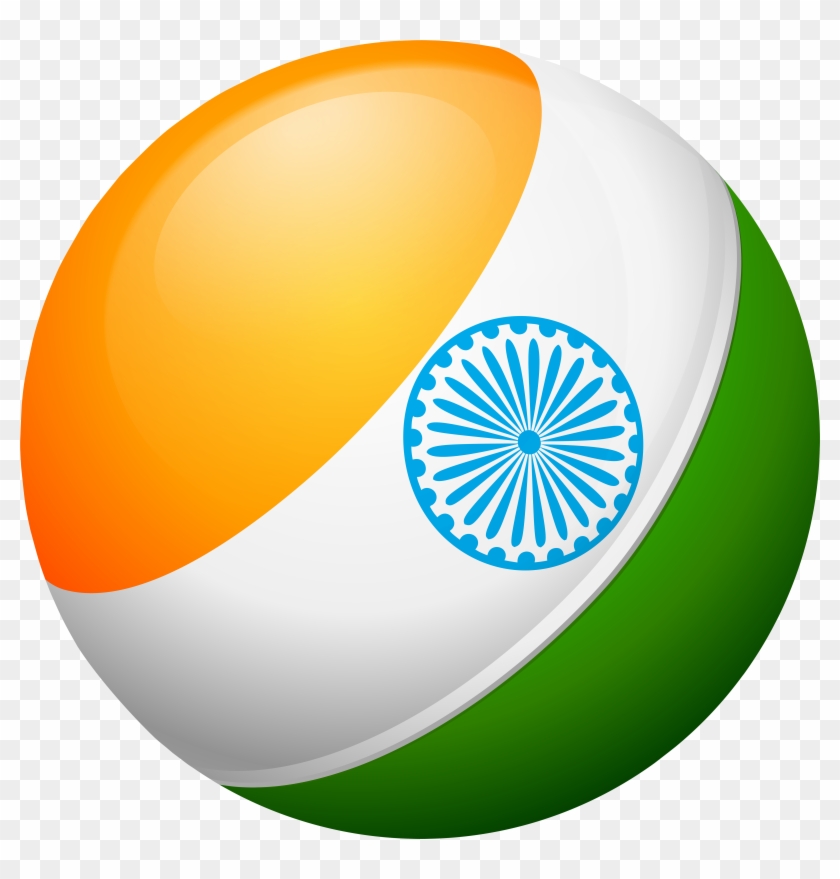 Round India Flag Png Transparent Clip Art Image - Indian Flag Images Png #119702