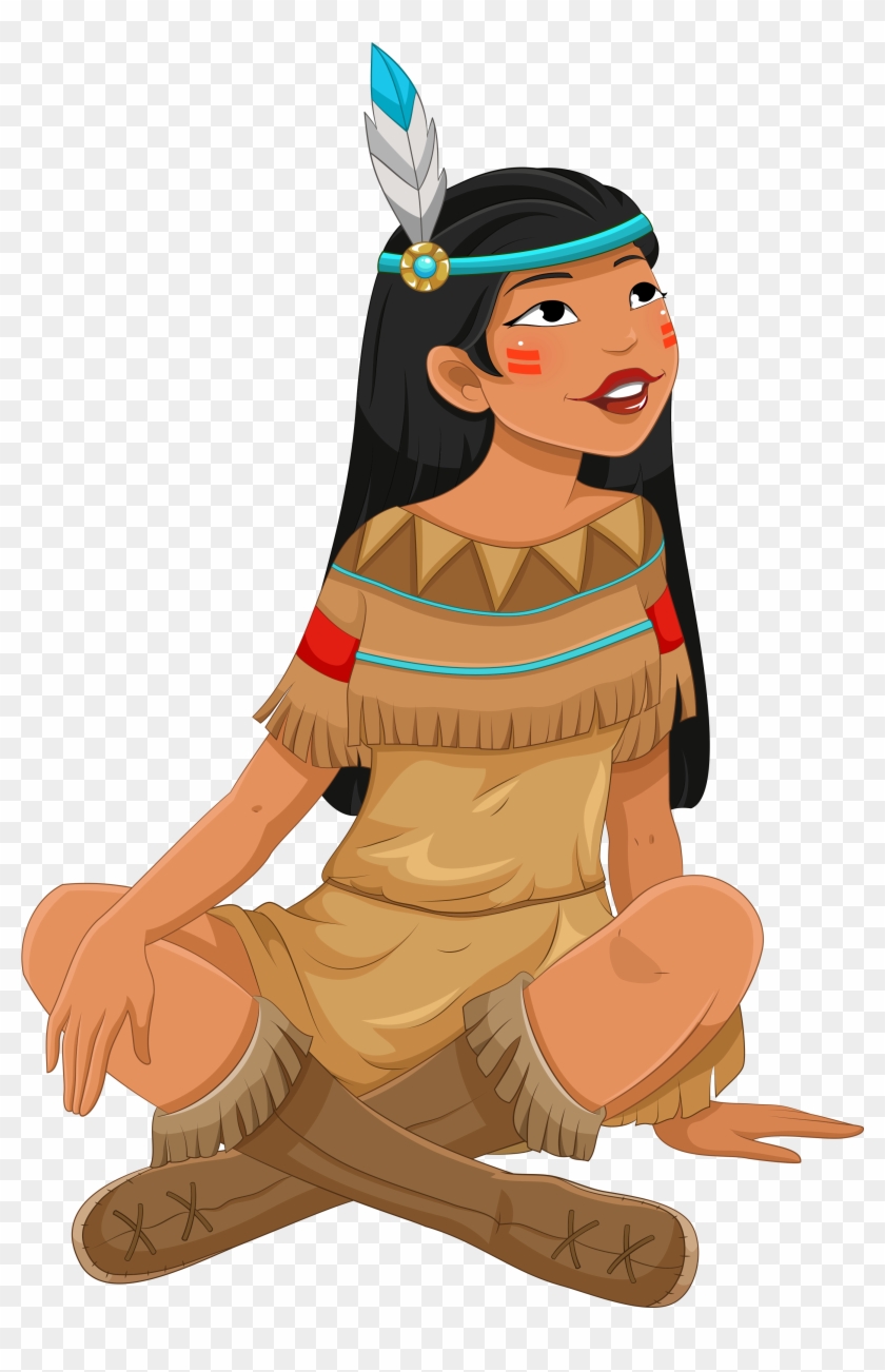 Transparent Native American Girl Clipart - Native American Girl Clipart - Png Download