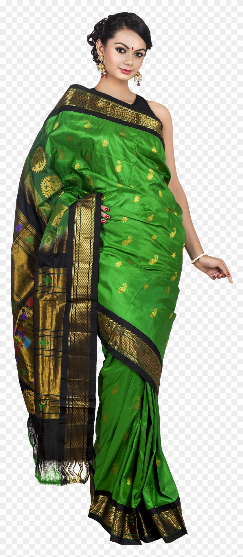 Download Wedding Saree Png Transparent Image - Woman In Saree Png Clipart #119922